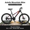S26103 26 inch Mountain Bike for Teenagers Girls Women, Shimano 21 Speeds Gear MTB with Dual Disc Brakes and 100mm Front Suspension, White/Pink