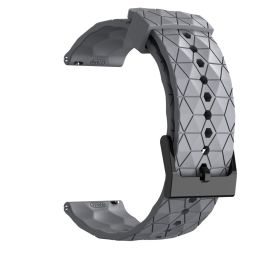 Universal Football Patterned Silicone Strap (Option: Gray-20mm)