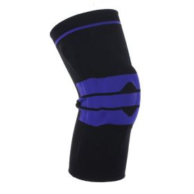 Silicone Spring Knitted Knee Pads Running Basketball Mountaineering (Option: Black XXL Single)