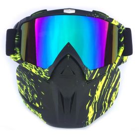 Outdoor Glasses Helmet Goggles (Option: Black And Green)