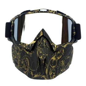 Outdoor Glasses Helmet Goggles (Option: Copper Flower Frame)