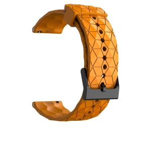 Universal Football Patterned Silicone Strap (Option: Amber Yellow-20mm)